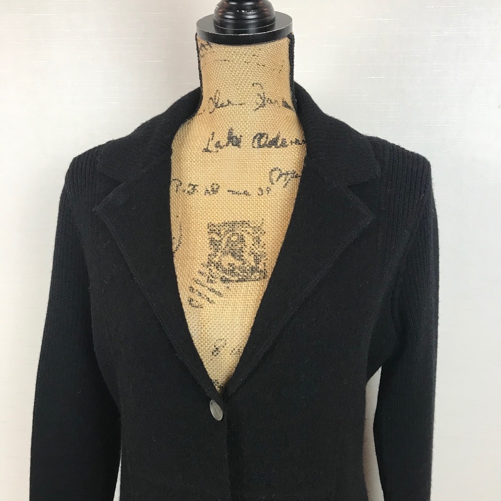 Herman Geist Black Wool Button Down Jacket - image 5